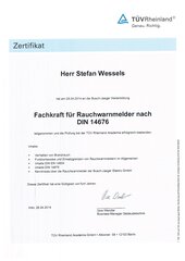 Fachkraft für Rauchwarnmelder nach DIN 14676